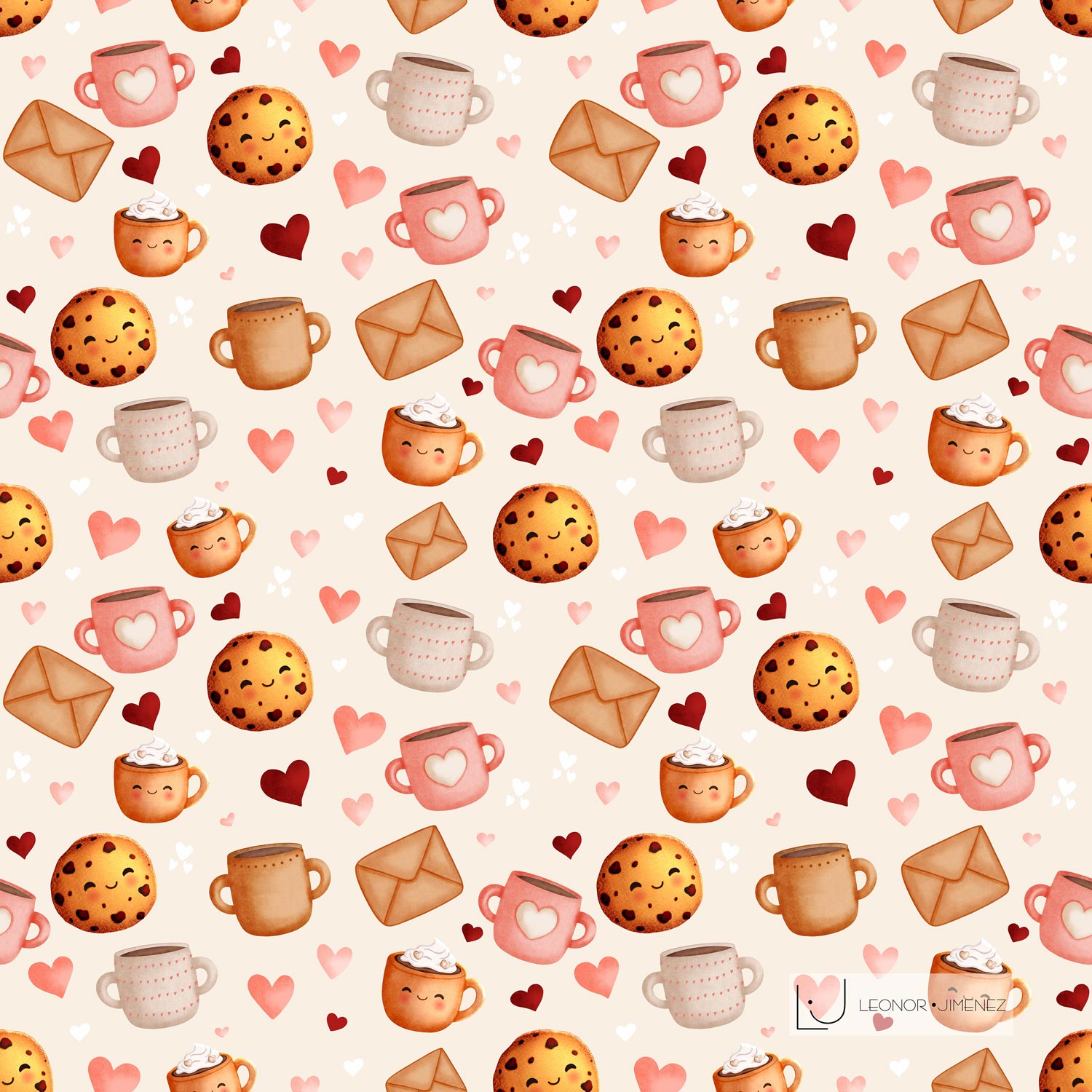 Coffee-cups-and-love-Pattern