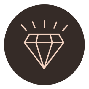 Diamond icon representing the Brand + Website Experience service by Leonor Jimenez.