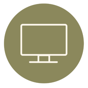 Computer monitor icon representing custom website design